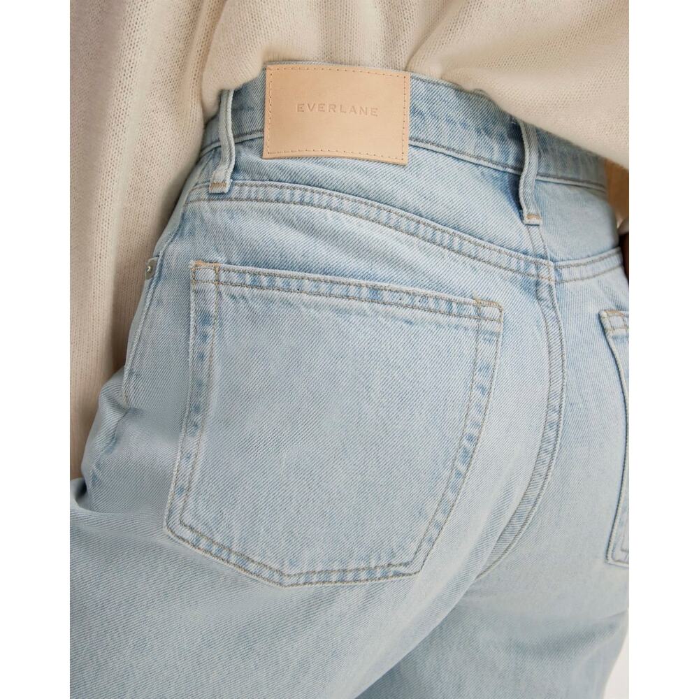 Everlane The 90s Cheeky Mended Jeans Size 26 Patchwork Indigo Crop Raw Hem - Picture 2 of 11